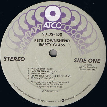 Pete Townshend : Empty Glass (LP, Album, SP )