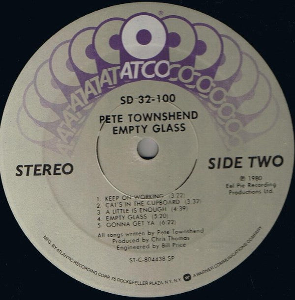 Pete Townshend : Empty Glass (LP, Album, SP )