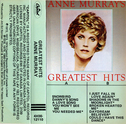 Anne Murray : Anne Murray's Greatest Hits (Cass, Comp, Club, Bla)