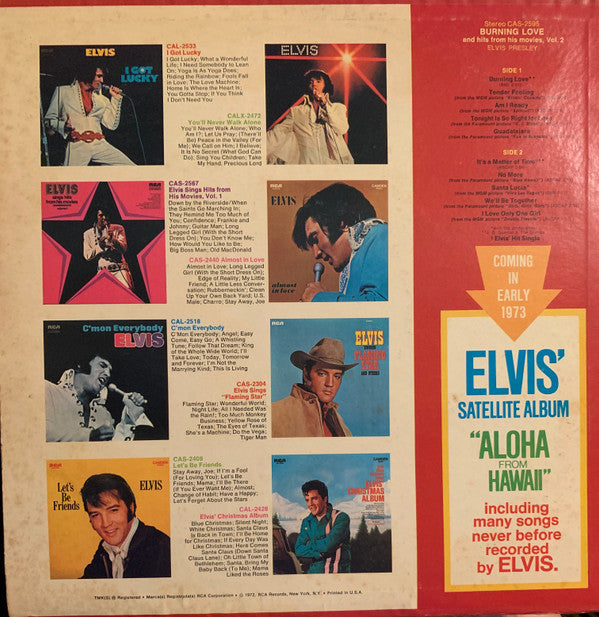 Elvis Presley : Burning Love And Hits From His Movies Vol. 2 (LP, Comp)