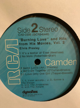 Elvis Presley : Burning Love And Hits From His Movies Vol. 2 (LP, Comp)