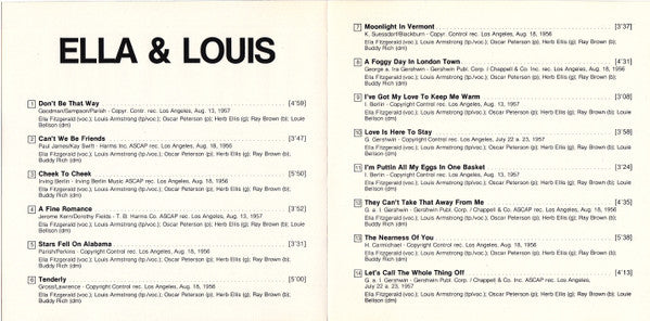 Ella* & Louis* : Together! (CD, Comp, Mono)
