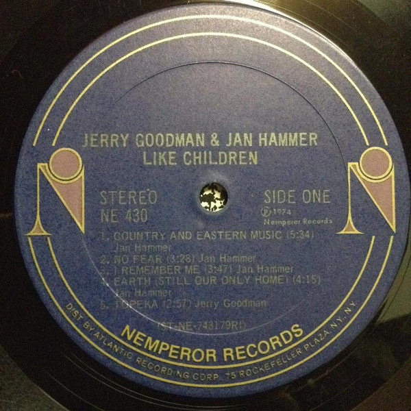 Jerry Goodman & Jan Hammer : Like Children (LP, Album)