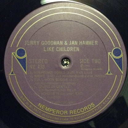 Jerry Goodman & Jan Hammer : Like Children (LP, Album)