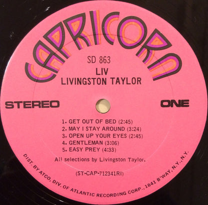 Livingston Taylor : Liv (LP, Album, RE, RI )