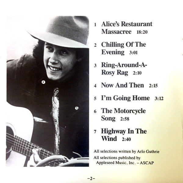 Arlo Guthrie : Alice's Restaurant (CD, Album, RE, RM, RP, Cin)