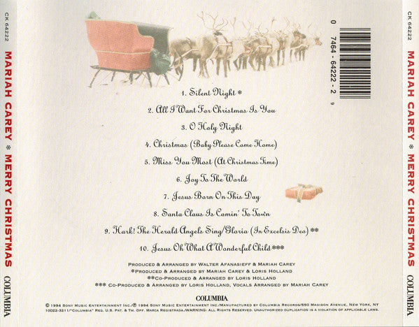 Mariah Carey : Merry Christmas (CD, Album, Son)