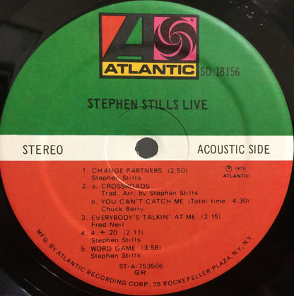 Stephen Stills : Stephen Stills Live (LP, Album, GRT)