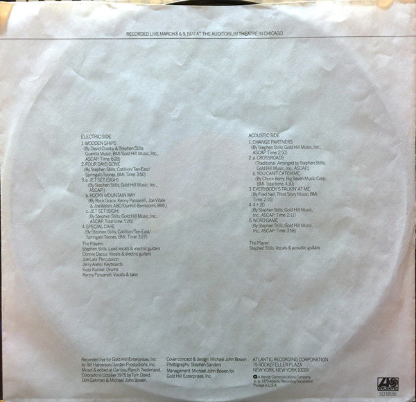 Stephen Stills : Stephen Stills Live (LP, Album, GRT)
