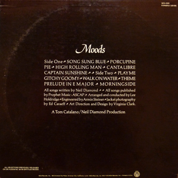 Neil Diamond : Moods (LP, Album, RE)