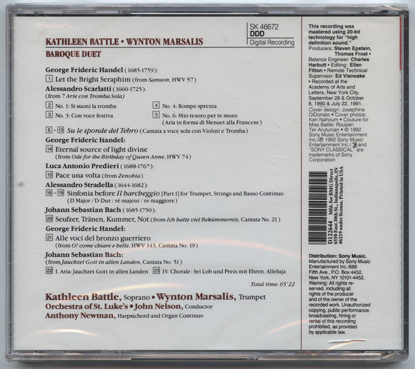 Kathleen Battle • Wynton Marsalis : Baroque Duet (CD, Album, Club)