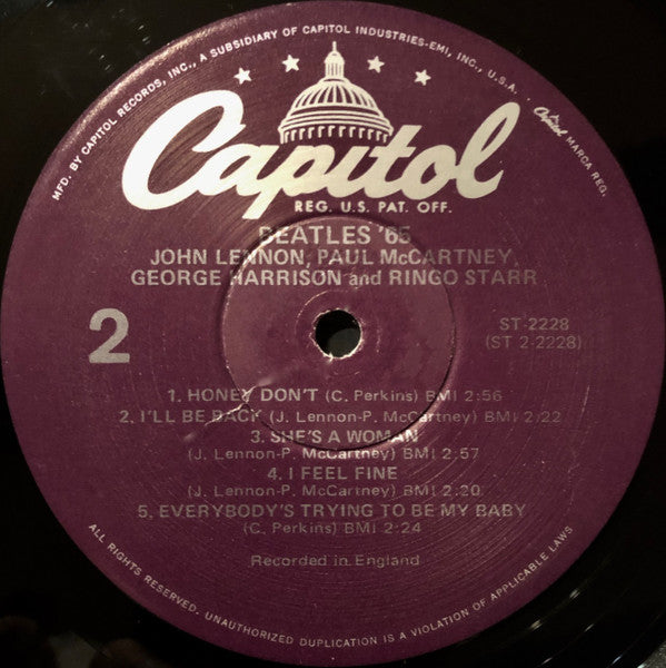 The Beatles : Beatles '65 (LP, Album, RE, Win)