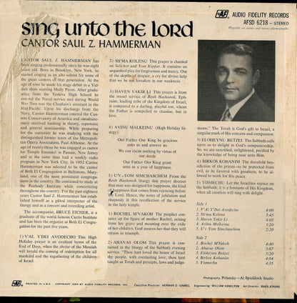 Cantor Saul Z. Hammerman : Sing Unto The Lord (LP, Album)