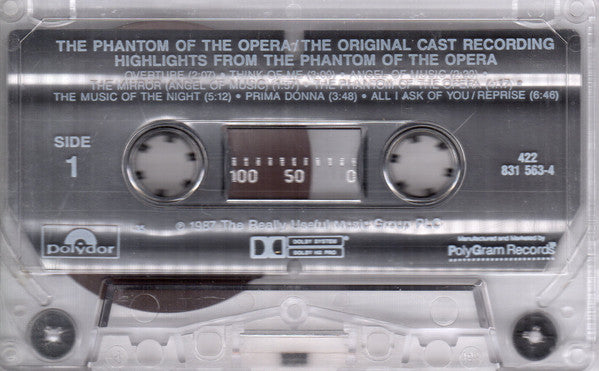 The Original Cast* Starring Michael Crawford, Sarah Brightman, Steve Barton : Highlights From The Phantom Of The Opera (The Original Cast Recording) (Cass, Album, 35)
