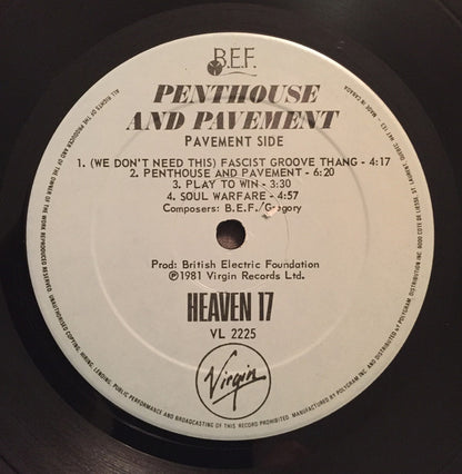 Heaven 17 : Penthouse And Pavement (LP, Album)