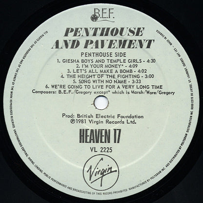 Heaven 17 : Penthouse And Pavement (LP, Album)