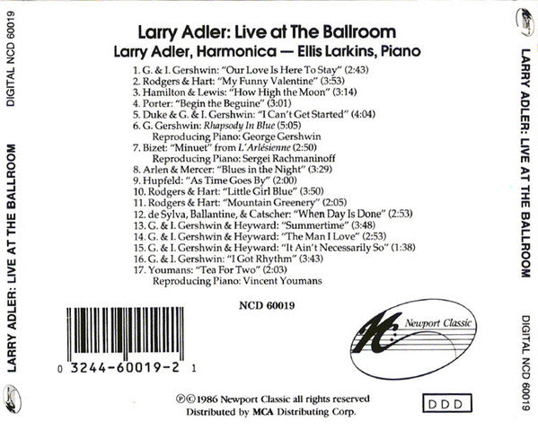 Larry Adler : Live at the Ballroom (CD, Album)