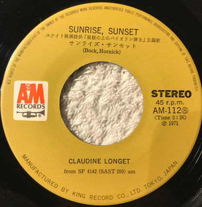 Claudine Longet : Sunrise, Sunset (7", Single)