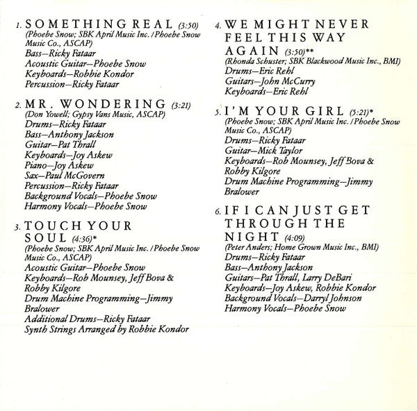 Phoebe Snow : Something Real (CD, Album)