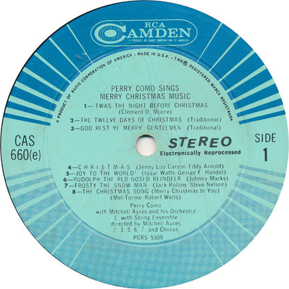Perry Como : Perry Como Sings Merry Christmas Music (LP, Album, RE)