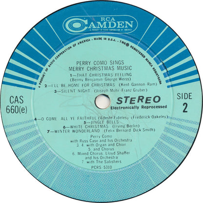 Perry Como : Perry Como Sings Merry Christmas Music (LP, Album, RE)