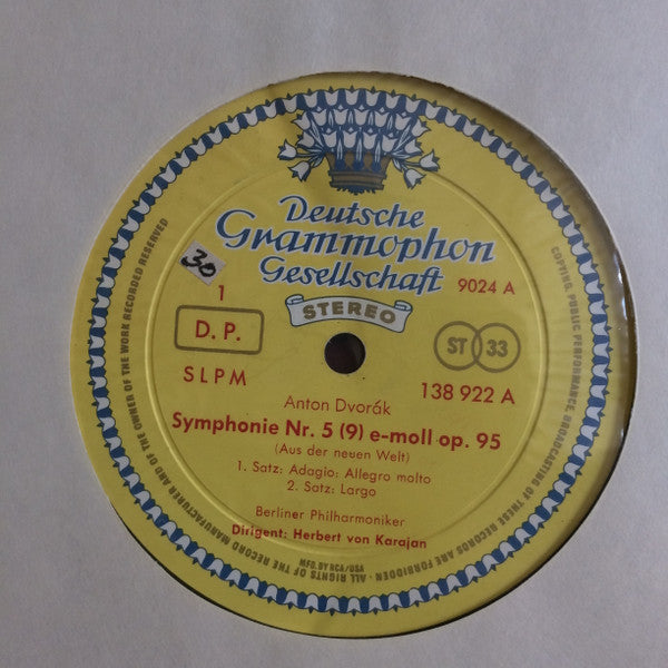 Antonín Dvořák / Berliner Philharmoniker • Herbert von Karajan : Symphony "From The New World" (LP, Album, RCA)