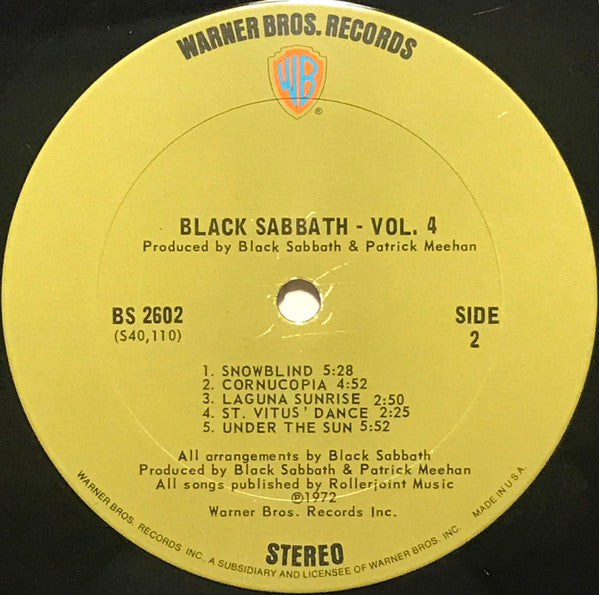 Black Sabbath : Black Sabbath Vol. 4 (LP, Album, San)