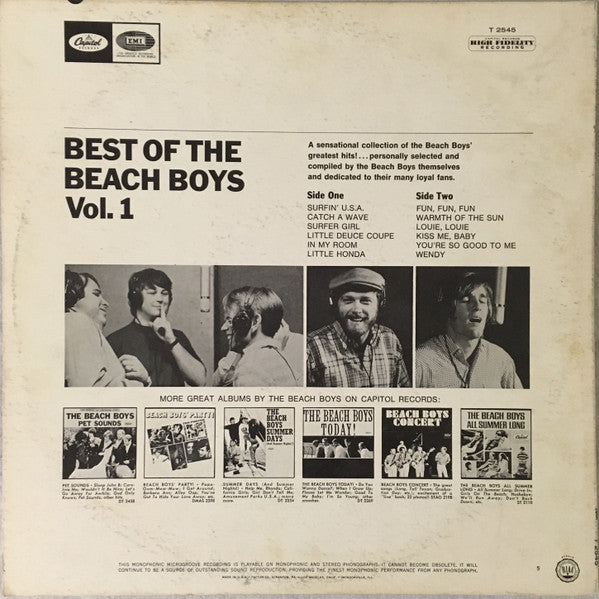 The Beach Boys : The Best Of The Beach Boys Vol. 1 (LP, Comp, Mono, Jac)
