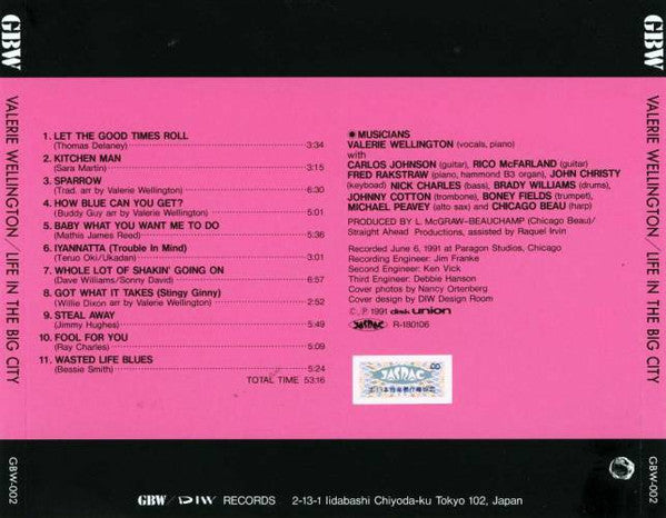 Valerie Wellington : Life In The Big City (CD, Album)
