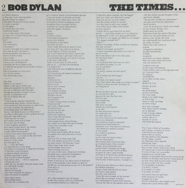 Bob Dylan : The Times They Are A-Changin' (LP, Album, Mono, RP, Pit)