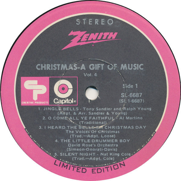 Various : Zenith Presents Christmas A Gift Of Music Volume 4 (LP, Comp, Ltd)