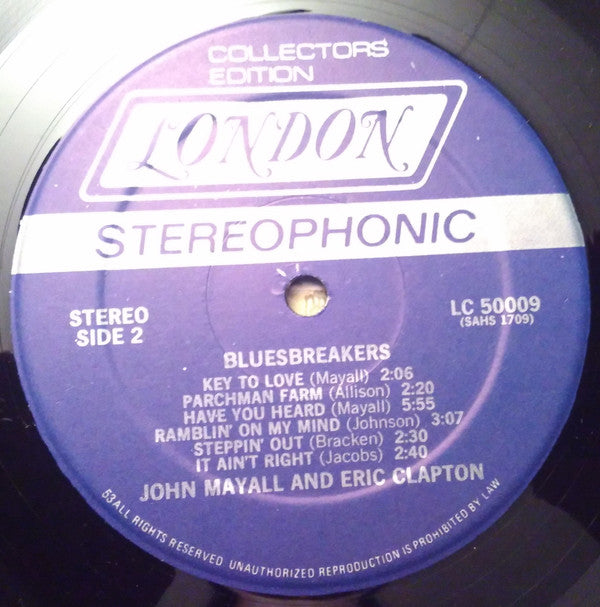 John Mayall With Eric Clapton : Blues Breakers (LP, Album, RE, 53 )