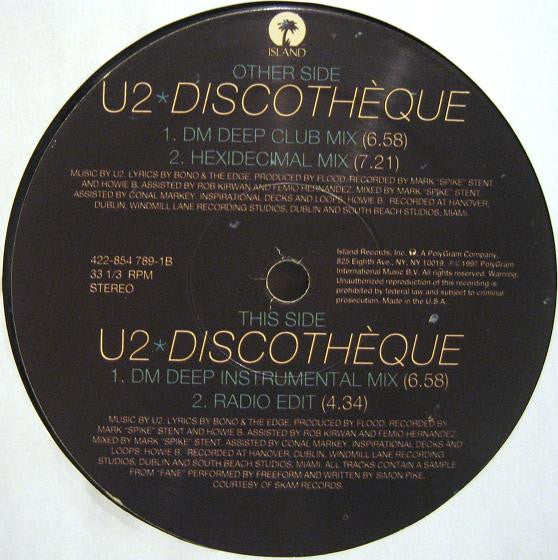 U2 : Discothèque (12", Single)
