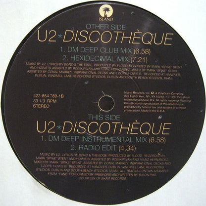 U2 : Discothèque (12", Single)