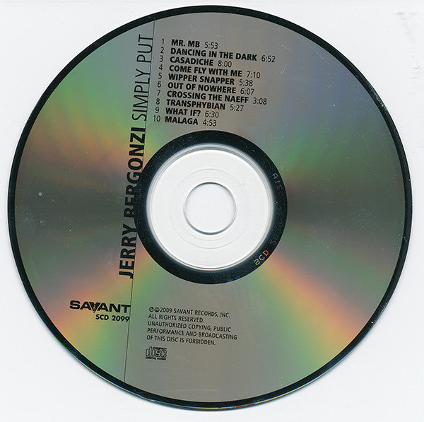 Jerry Bergonzi : Simply Put (CD, Album)