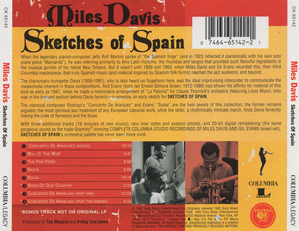 Buy Miles Davis : Sketches Of Spain (CD, Album, RE, RM) Online for