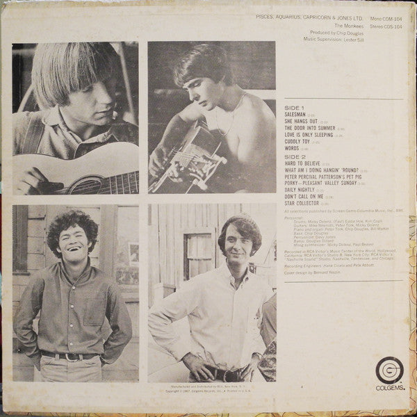 The Monkees : Pisces, Aquarius, Capricorn & Jones, Ltd. (LP, Album, Ind)
