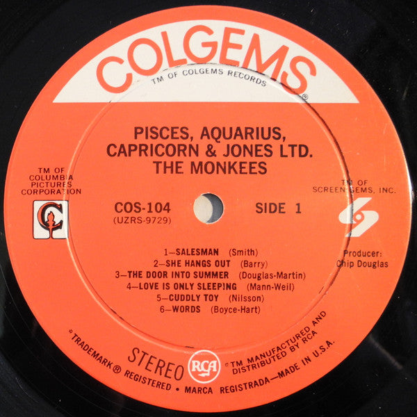 The Monkees : Pisces, Aquarius, Capricorn & Jones, Ltd. (LP, Album, Ind)
