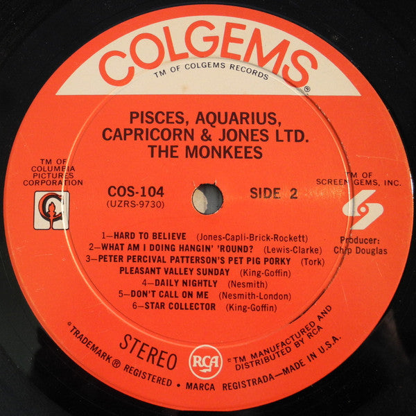 The Monkees : Pisces, Aquarius, Capricorn & Jones, Ltd. (LP, Album, Ind)