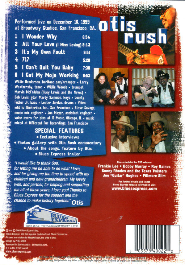 Otis Rush : Live Part 1 (DVD-V, NTSC, 5.1)