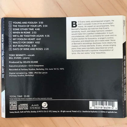 Tony Bennett / Bill Evans : The Tony Bennett / Bill Evans Album (CD, Album, RE, RM)