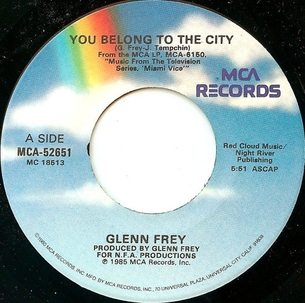 Glenn Frey : You Belong To The City (7", Glo)