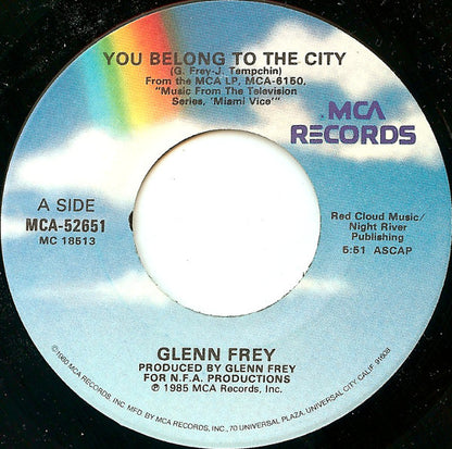 Glenn Frey : You Belong To The City (7", Glo)