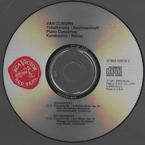 Van Cliburn, Tchaikovsky* - Kondrashin* / RCA Symphony* / Rachmaninov* - Reiner* / Chicago Symphony* : Concerto No. 1 / Concerto No. 2 (CD, Comp, RE, RM)