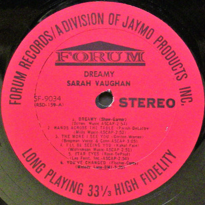 Sarah Vaughan : Dreamy (LP, Album)