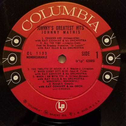 Johnny Mathis : Johnny's Greatest Hits (LP, Comp, Mono, Hol)