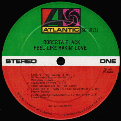 Roberta Flack : Feel Like Makin' Love (LP, Album, PR-)