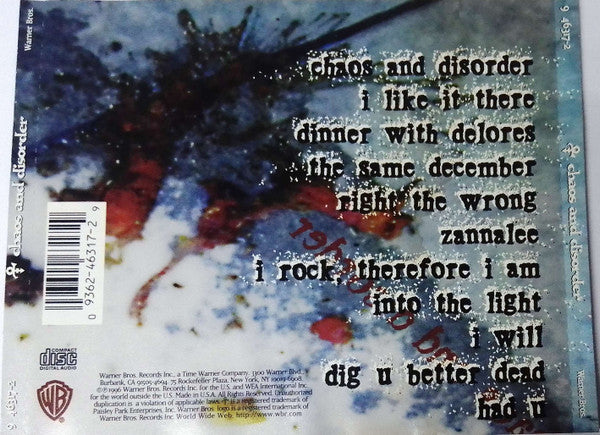 The Artist (Formerly Known As Prince) : Chaos And Disorder (CD, Album)