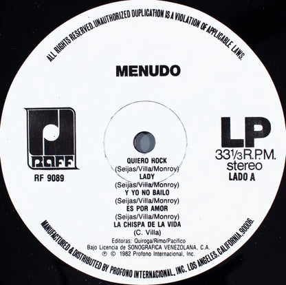 Menudo : Por Amor (LP, Album)