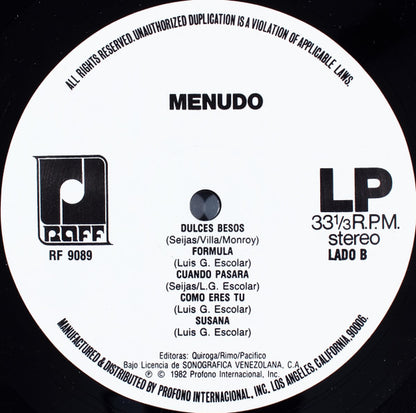 Menudo : Por Amor (LP, Album)